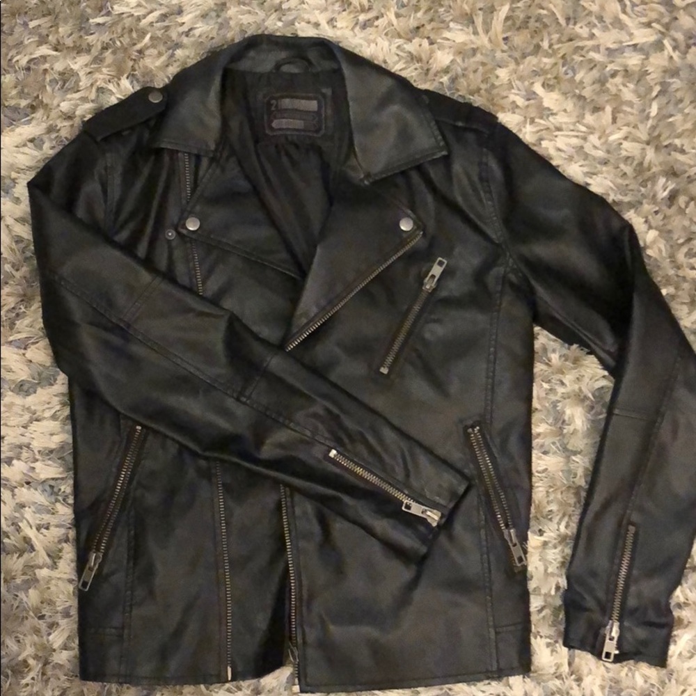 Faux-leather jacket